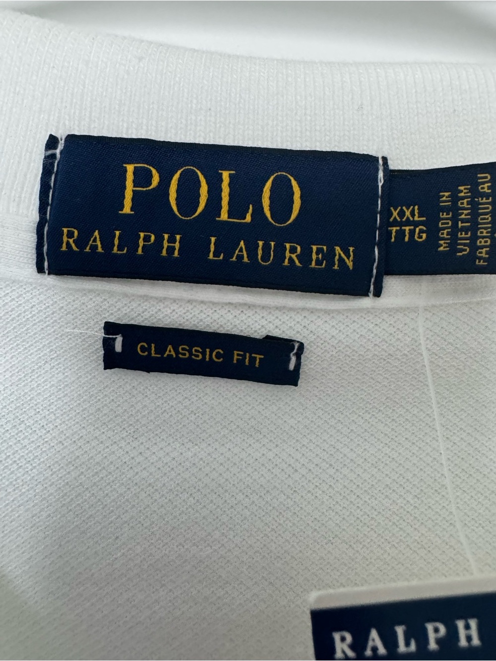 Ralph Lauren White Polo with Navy Pony Logo - Picture 3 of 9
